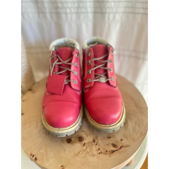 Timberland Nellie Chukka Waterproof Boots Pink Leather Women’s Size 8 Y2K - Picture 2 of 8